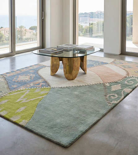 Textile Fragments Green Handwoven Rug