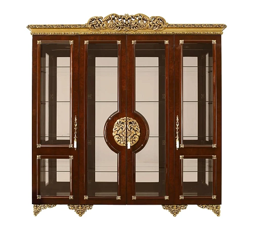 Classic Brown & Gold Display Cabinet