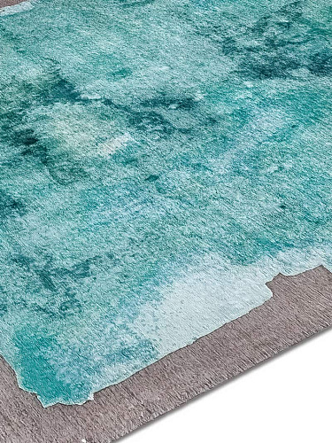 Mono Aqua Luxury Hand-Woven Rug