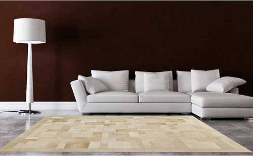 Puzzle Beige Luxury Cowhide Rug