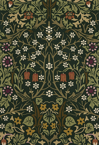 Floral Outdoor Green Handwoven Rug