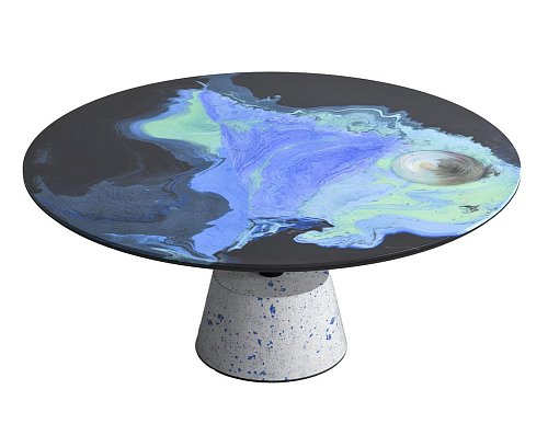 Astraliti Blue Round Coffee Table