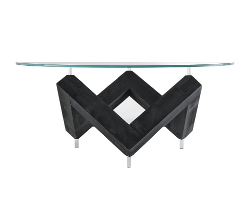 Glass-Top Wooden Table