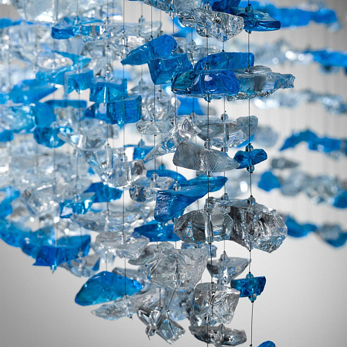 Venetian Blue Glass Statement Chandelier