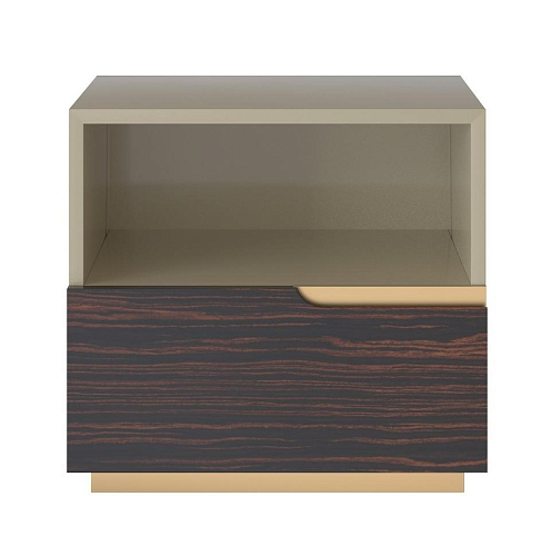 Brando Ebony and Gold Artisan Bedside Table