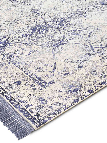 Mauve Grey Hand-Knotted Wool / Silk Rug