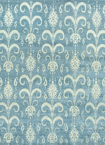 Ikat Wool Blue Luxury Rug