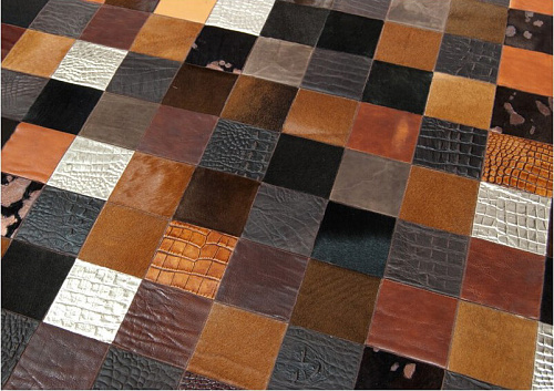 Mosaic Brown Luxury Cowhide Rug