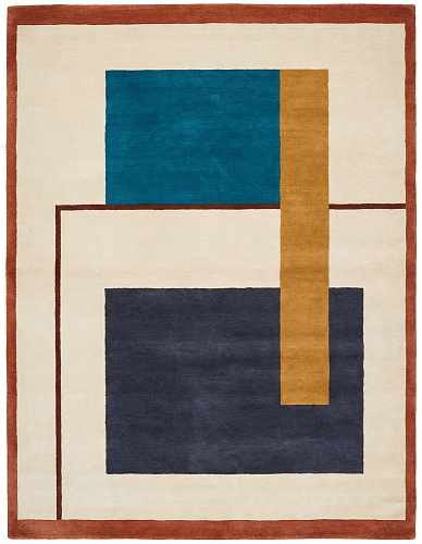 Inner Frame Blue Handwoven Rug