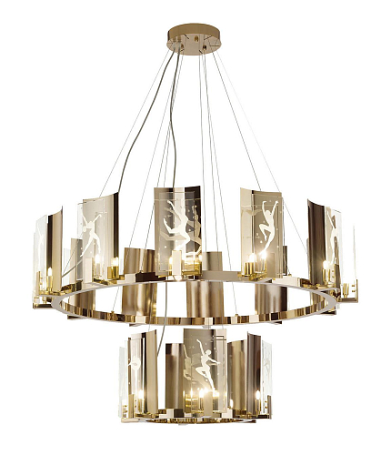 Soft Gold Large Round Chandelier