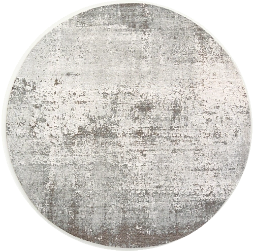 Soft Grey Layered Texture Round Rug