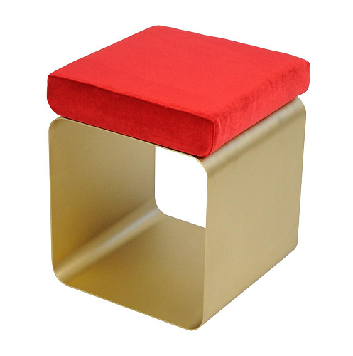 Red Metal Base Stool