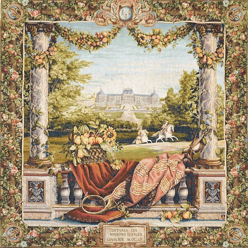 Terrace at the Castle Woven Tapestry