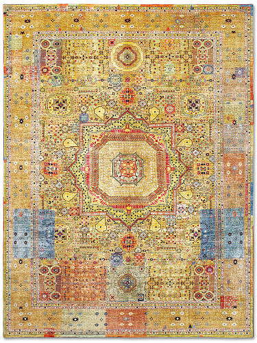 Cosmic Yellow Handmade Luxury Rug