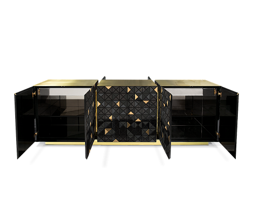 Mosaic Black & Gold Designer Sideboard