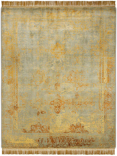 Obvious Gold Hand-Knotted Wool / Silk Rug