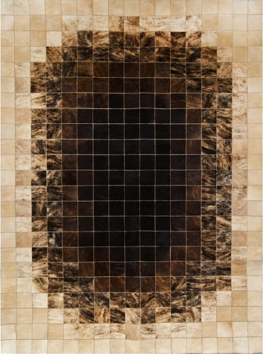 Mosaic Beige / Brown Luxury Cowhide Rug