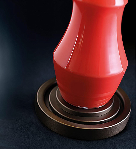 Artisan Coral Red Blown Glass Lamp
