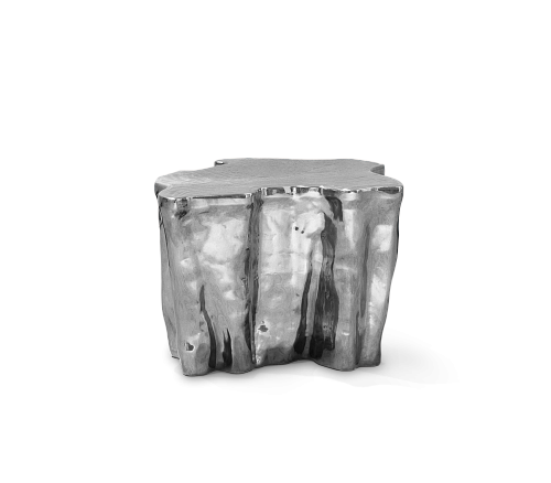 Horizon Silver Ceramic Designer Side Table