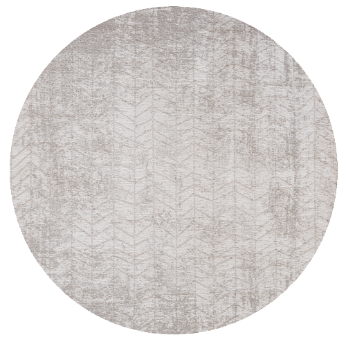 White Textured Round Rug
