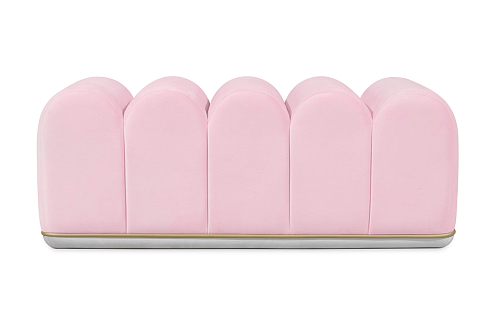 Sweet Swirl Pink Velvet Bench