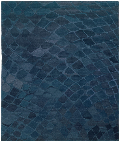 Hand-woven Wool Blue Luxury Rug