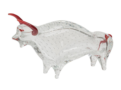 Glass Bull Italian Figurine
