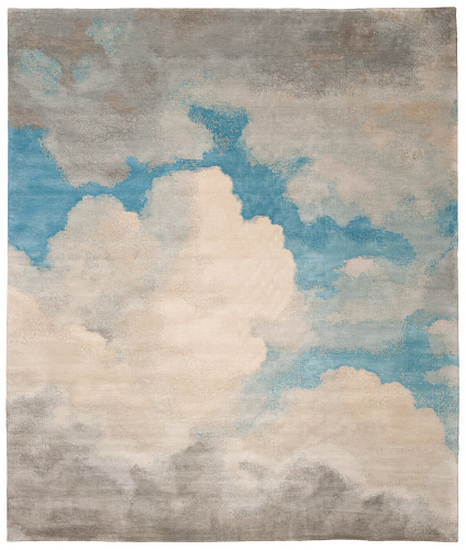 Hand-woven Blue Luxury Rug Cloud