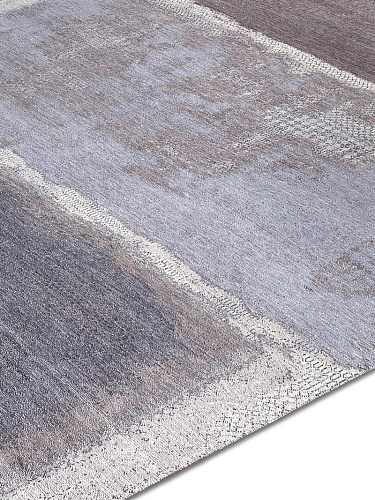 Grey Light Blue Hand-Woven Exquisite Rug