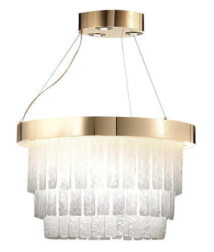 Polished Gold Murano Ring Chandelier