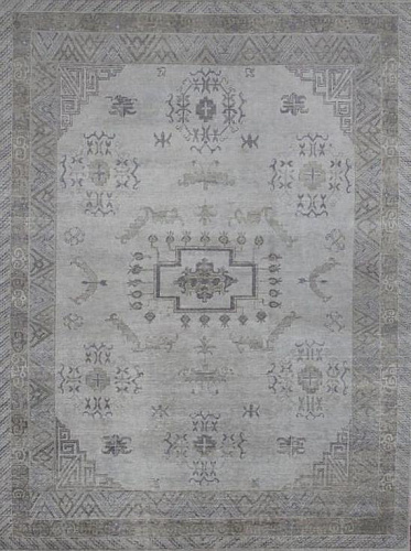Khotan Handwoven Wool Grey Luxury Rug