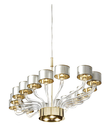 Oval Murano Glass Gold Chandelier