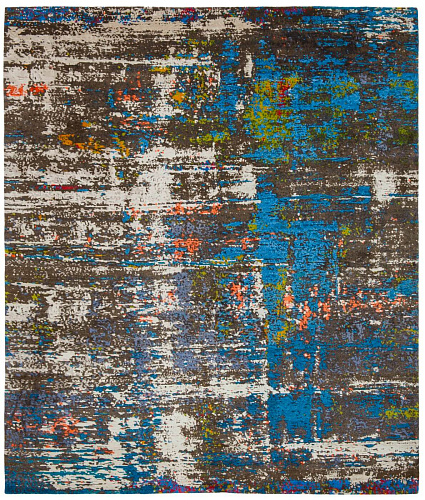 Artwork Wool & Silk Blue Luxury Rug