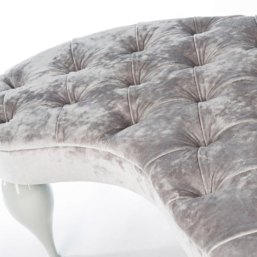 Carlos Silver Upholstered Bench