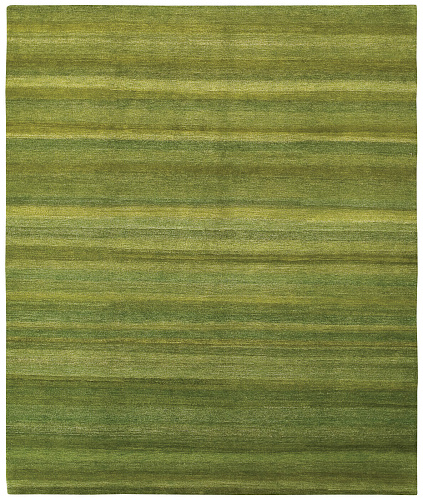 Green Striped Hand-woven Luxury Rug