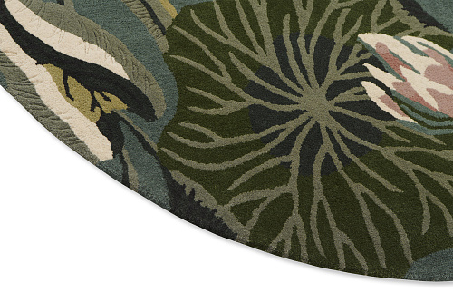 Lilium Midnight Circle Modern Hand Woven Rug