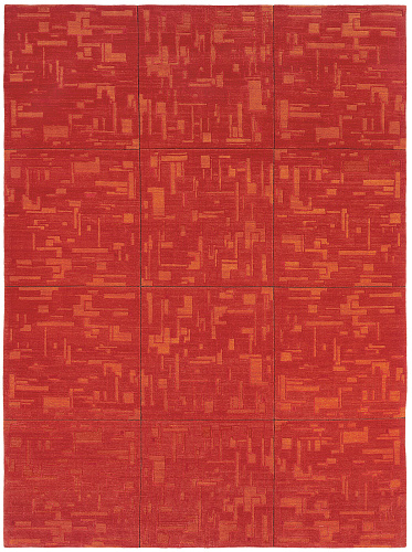Map Red Luxury Hand-woven Rug