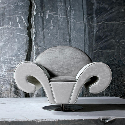 Silhouette White Rotating Armchair