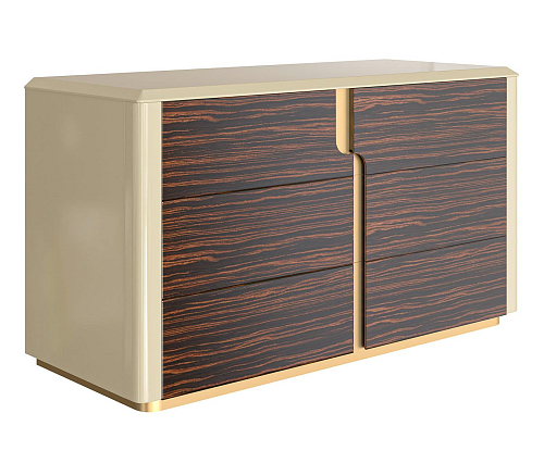 Brando Ebony and Gold Handcrafted Dresser