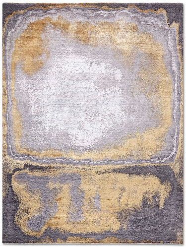 Gold on Grey Hand-Woven Exquisite Rug