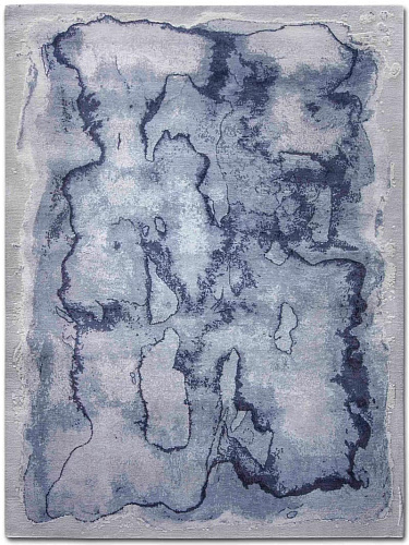 Mono Blue Luxury Hand-Woven Rug