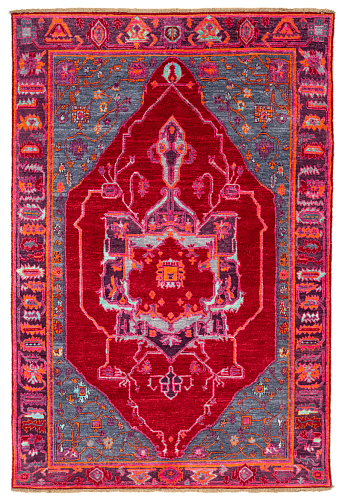 Hand-Knotted Wool / Silk Designer Rug