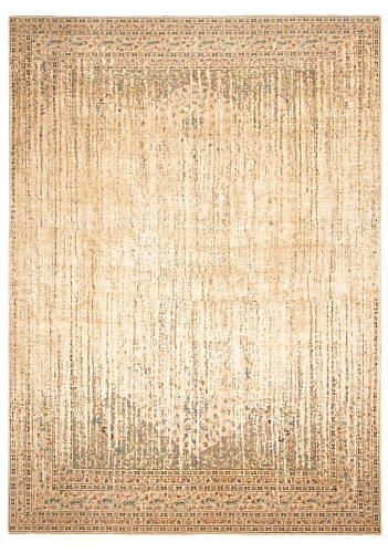 Tabriz Hand Knotted Black / Beige Luxury Rug