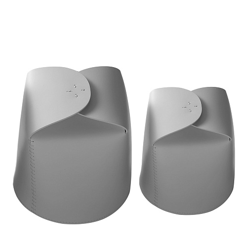 Bloom Grey Leather Basket Set