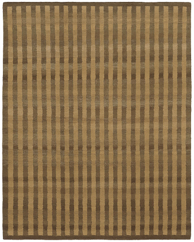 Hand-woven Brown Stripes Luxury Rug