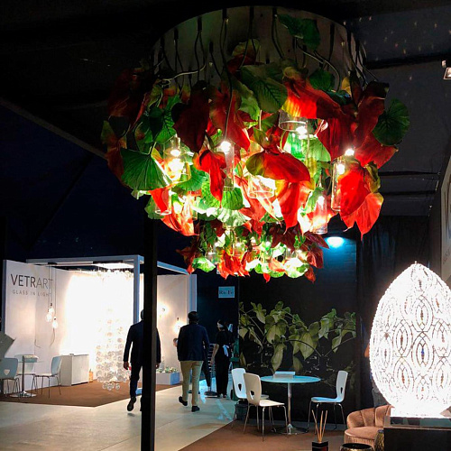 Red Anthurium Artisan Chandelier