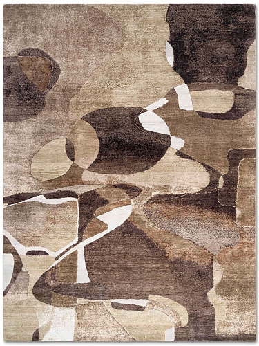Chocolate Hand-Knotted Silk / Wool Rug