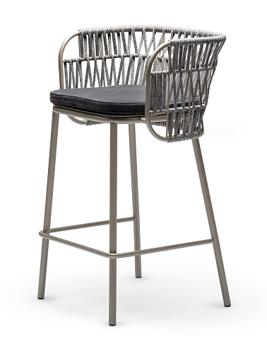 Jujube Black and Sand Outdoor Bar Chair