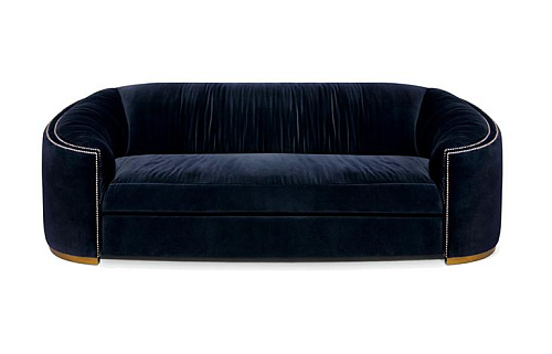 Premium Comfort Blue Curved Classic Sofa