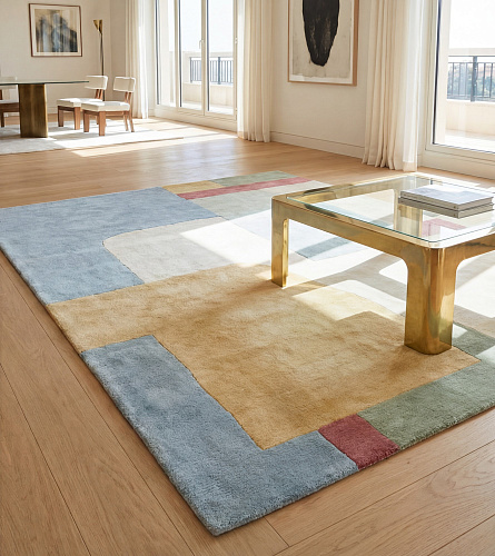 Pale Composition Warm Handwoven Rug